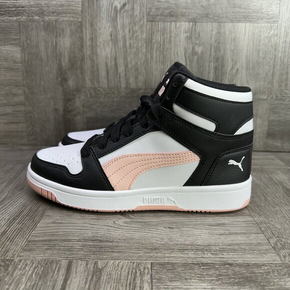 Puma Rebound Layup Women's size 5.5 Black Pink Midtop Shoes 394891-40 - Picture 2 of 8